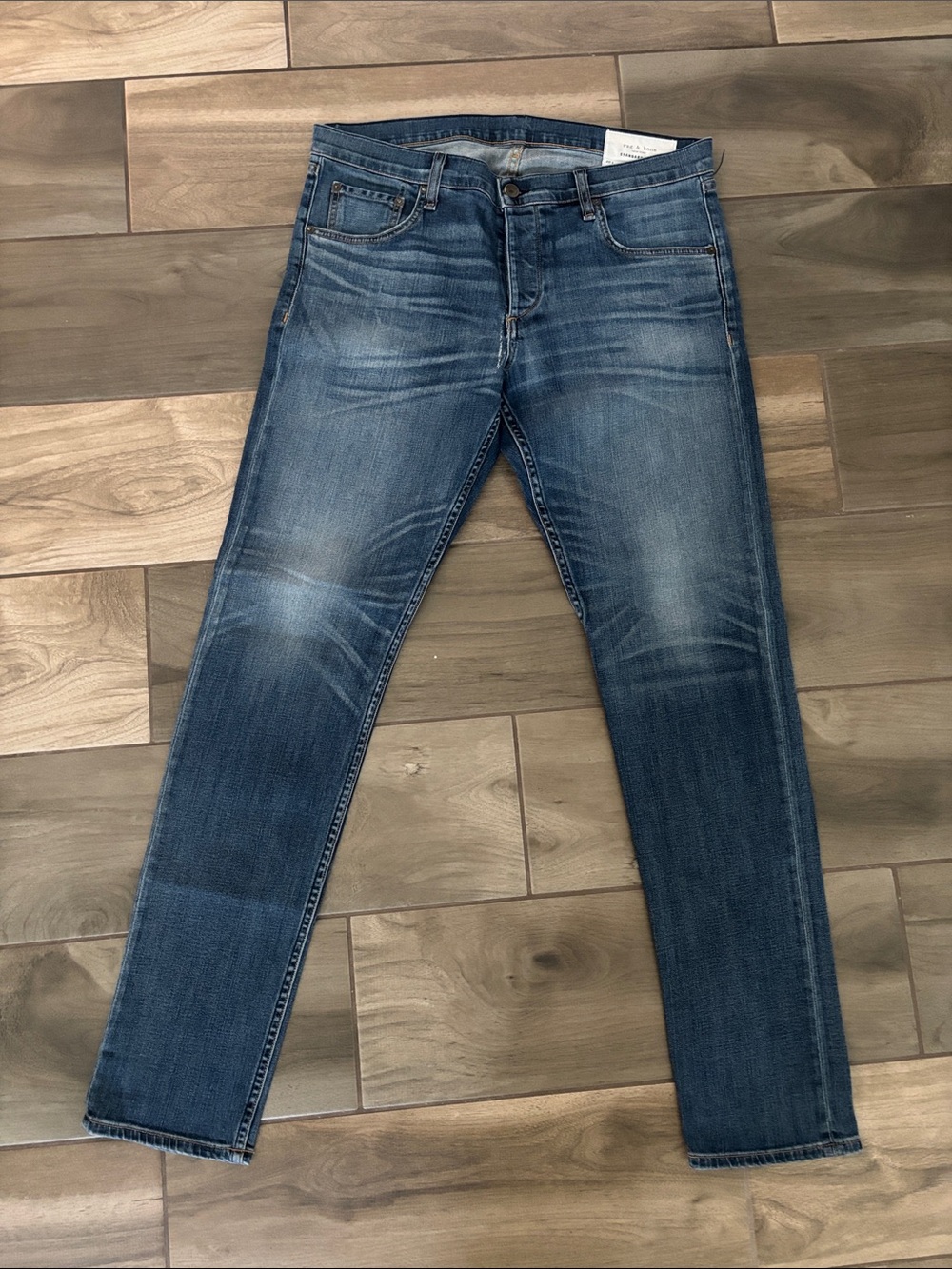 Rag & Bone Men's Washed Blue Slim Straight Jeans